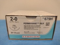 ETHICON PERMA-HAND SILK 2-0, 679H BLACK BRAIDED NON-ABSORBABLE SUTURE, EXP. 1/31/2026 (QTY. 1 SLIGHTLY DAMAGED BOX)