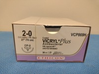 ETHICON VICRYL PLUS 2-0, VCP869H ANTIBACTERIAL, UNDYED, BRAIDED SUTURE, EXP. 7/31/2027 (QTY. 1)