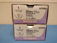 ETHICON VICRYL PLUS 1, VCP268H ANTIBACTERIAL, UNDYED, BRAIDED SUTURE, EXP. 3/31/2027 (QTY. 2)
