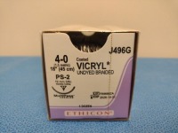 ETHICON VICRYL 4-0, J496G UNDYED, BRAIDED SUTURE, EXP. 10/31/2026 (QTY.1)