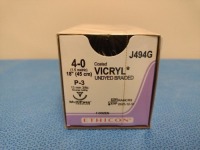 ETHICON VICRYL 4-0, J494G UNDYED, BRAIDED ABSORBABLE SUTURE, EXP. 12/31/2025 (QTY. 1)