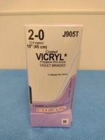 ETHICON VICRYL 2-0, J905T VIOLET BRAIDED SUTURE, EXP. 12/31/2026 (QTY. 1)