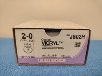 ETHICON VICRYL 2-0, J602H VIOLET BRAIDED ABSORBABLE SUTURE, EXP. 6/30/2026 (QTY. 1)