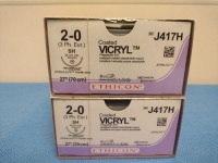 ETHICON VICRYL 2-0, J417H UNDYED BRAIDED ABSORBABLE SUTURE, EXP. 6/31/2027 (QTY. 2)