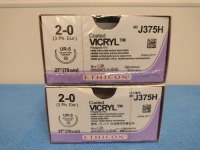 ETHICON VICRYL 2-0, J375H VIOLET BRAIDED ABSORBABLE SUTURE, EXP. 3/31/2027 (QTY. 2)