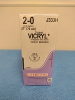 ETHICON VICRYL 2-0, J33H VIOLET BRAIDED SUTURE, EXP. 7/31/2027 (QTY. 1)