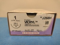 ETHICON VICRYL 1, J268H UNDYED BRAIDED ABSORBABLE SUTURE, EXP. 7/31/2027 (QTY. 1)