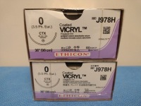 ETHICON VICRYL 0, J978H UNDYED, BRAIDED ABSORBABLE SUTURE, EXP. 5/31/2027 (QTY. 2)
