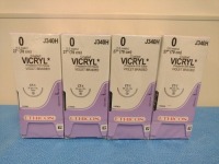 ETHICON VICRYL 0, J340H VIOLET BRAIDED SUTURE, EXP. 6/30/2027 (QTY. 4)