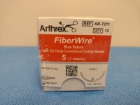 ARTHREX FIBERWIRE, AR-7211 BLUE SUTURE WITH 1/2 CIRCLE CONVENTIONAL CUTTING NEEDLE, EXP. 5/31/2027 (QTY. 1)