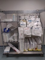 CATH LAB DISPOSABLES WITH CART: BOSTON SCIENTIFIC AND COOK GUIDEWIRE, CYTOLOGY BRUSHES, BIOPSY FORCEPS, STENT SETS, NITINOL WIRE, RENAL DILATORS, IN-DATE