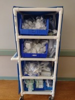 RESPIRATORY DISPOSABLES AND CART: HUDSON RCI BACTERIAL/VIRAL FILTERS, DOUBLE SWIVEL CATHETER MOUNTS, MANUAL RESUSCITATORS