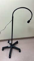 FLEXIBLE ARM EXAM LIGHT ON MOBILE FLOOR STAND (ALL BLACK)