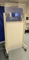 INFAB CORP. MOBILE X-RAY BARRIER, 2.0MM LEAD EQUIVALENT GLASS, 1.5MM LEAD EQUIVALENT BASE