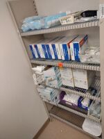 CONTENTS OF RACK TO INCLUDE (RACK NOT INCLUDED): IRRISEPT WOUND LAVAGE, SURGIPHOR WOUND IRRIGATION SYSTEM, MEDLINE SENSICARE SURGICAL GLOVES, SYRINGES