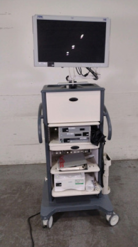 STORZ TC300 ENDOSCOPY SYSTEM TO INCLUDE: TC 300 UNIT, IMAGE 1 X-LINK UNIT, TC 200 UNIT, 202055 20 AIDA HD CONNECT, EJ-MLA26UK1 MONITOR, SONY UP-DR80MD PRINTER, 9606RA VIDEO TOWER