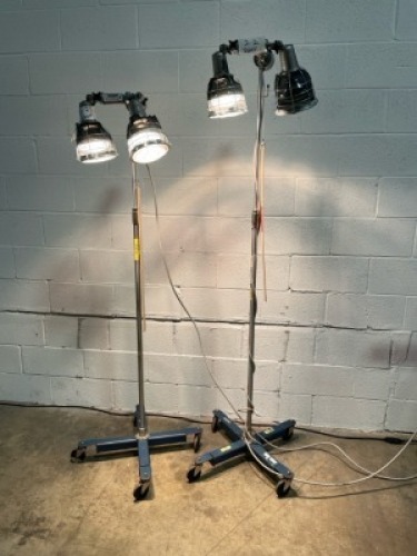 WARMING LAMPS ON ROLLING STAND