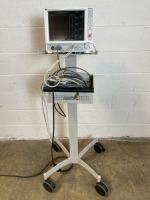 EDWARDS LIFESCIENCES VIGILANCE II PATIENT MONITOR ON ROLLING STAND