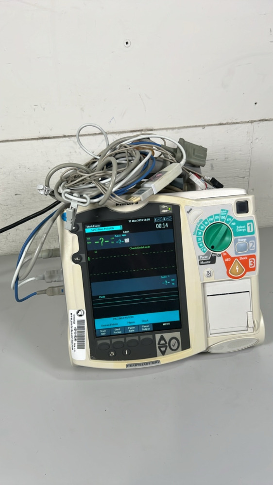 PHILIPS HEARTSTART MRX DEFIB WITH PACER, AED MODE, CABLES (ECG, SPO2 ...