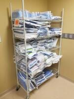 LOT OF MEDICAL SUPPLIES TO INCLUDE RACK