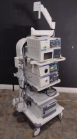 ENDOSCOPY SYSTEM TO INCLUDE: OLYMPUS UHI-4 INSUFFLATOR, OLYMPUS IMH-20 RECORDER, OLYMPUS VISERA 4K UHD OTV-S400 CAMERA BOX, OLYMPUS VISERA 4K UHD CLV-S400 LIGHT SOURCE, KARL STORZ 20205520 AIDA HD CONNECT ON STAND