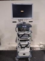 KARL STORZ ENDOSCOPY TOWER TO INCLUDE STORZ 20204520 AIDA DVD-M, STORZ WIDE VIEW SC-WU26-A1515 MONITOR