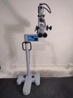 CARL ZEISS OPMI 1-FC SURGICAL SURGICAL MICROSCOPE TO INCLUDE SINGLE MOUNT BINOCULAR WITH EYEPIECES BOTH (10X/22B) BOTTOM LENSE (N/A) ON S21 STAND