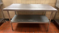 PREP TABLE WITH BOTTOM SHELF, 60" X 26" X 36" LOCATED AT FACILITY