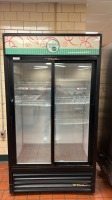 TRUE GDM-37 DISPLAY REFRIGERATOR, DOUBLE GLASS DOOR LOCATED AT FACILITY