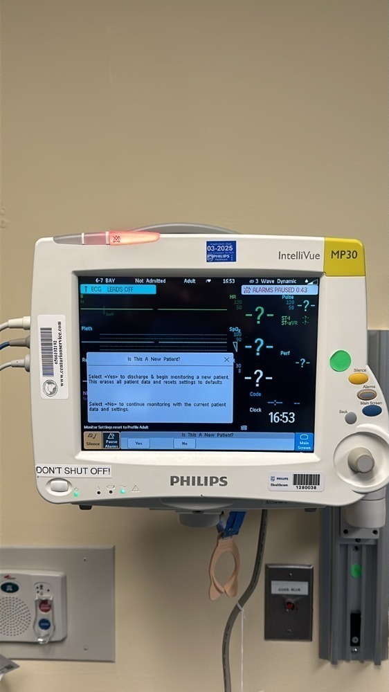 PHILIPS INTELLIVUE MP30 PATIENT MONITOR WITH M3001A MODULE, WALL ...
