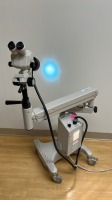 CABOT MEDICAL COLPOSCOPE WITH NIKON LENS, CRYOMEDICS 150W HALOGEN FIBER OPTIC LIGHT SOURCE ON ROLLING STAND LOCATED AT 200 GROTON RD. AYER, MA 01432