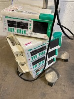 LOT OF BRAUN OUTLOOK 400ES INFUSION PUMPS ON ROLLING STAND