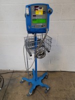 GE DINAMAP PRO 200V2 PATIENT MONITOR ON ROLLING STAND