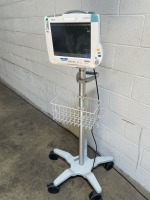 PHILIPS INTELLIVUE MX50 PATIENT MONITOR ON ROLLING STAND