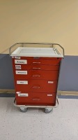 HARLOFF SUPPLY CART, 5 DRAWER, RED 2100 DORCHESTER AVE., BOSTON, MA 02124