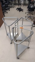 LOT OF (3) ROLLING HAMPER STANDS