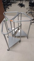 LOT OF (3) ROLLING HAMPER STANDS