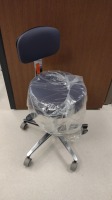 PEDIGO ROLLING STOOL WITH BACK (NEW)