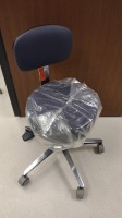 PEDIGO ROLLING STOOL WITH BACK (NEW)