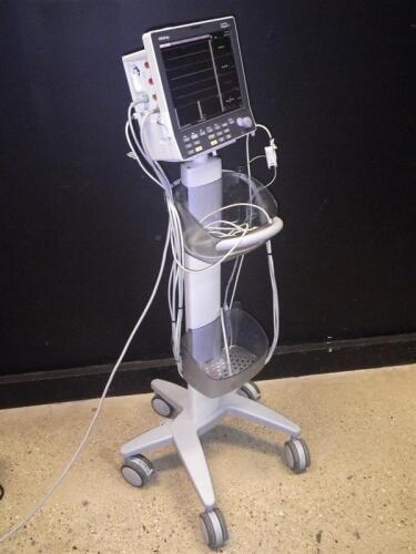 MINDRAY DATASCOPE PASSPORT V PATIENT MONITOR ON ROLLING STAND