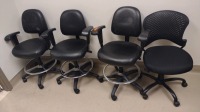 LOT OF (4) ROLLING STOOLS