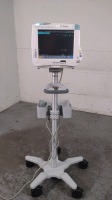 PHILIPS INTELLIVUE MP50 PATIENT MONITOR WITH MULTI-PARAMATER MODULES (M3015A, M3001A) ON ROLLING STAND