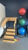 STEPS AND ASSORTED EXCERCISE BALLS LOCATION: NORWOOD PERFORMANCE THERAPY 30 PERWAL ST, WESTWOOD MA 02090