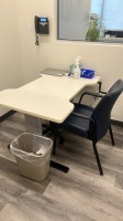 ADJUSTABLE PHYSICANS DESK WITH ROLLING STOOL AND SIDE CHAIR LOCATION: NORWOOD PERFORMANCE THERAPY 30 PERWAL ST, WESTWOOD MA 02090