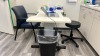 ADJUSTABLE PHYSICANS DESK WITH ROLLING STOOL AND SIDE CHAIR LOCATION: NORWOOD PERFORMANCE THERAPY 30 PERWAL ST, WESTWOOD MA 02090 - 4