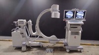 GE SERIES 9800 C-ARM SYSTEM WITH 12 INCH II TO INCLUDE DUAL MONITOR WORKSTATION WITH HAND CONTROL & FOOTSWITCH (SERIAL# 82-0602) (DOM: JULY 2000)