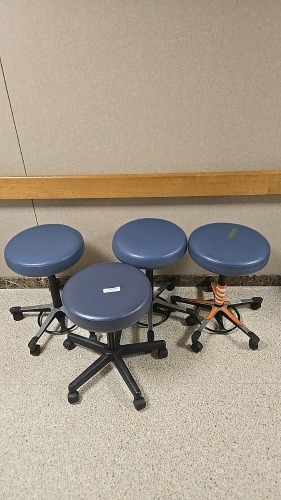 QTY. 5 EXAM STOOLS, ASSORTED COLOR LOCATED AT 900 W. CLAIREMONT AVE, EAU CLAIRE, WI 54701