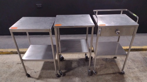 LOT OF 3 STAINLESS STEEL CART LOCATED AT 3325 MOUNT PROSPECT RD. FRANKLIN PARK, IL 60131