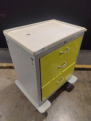 WATERLOO UNI CART SERIES CART, YELLOW, LOCKING 3-DRAWER SUPPLY CART LOCATED AT 3325 MOUNT PROSPECT RD. FRANKLIN PARK, IL 60131