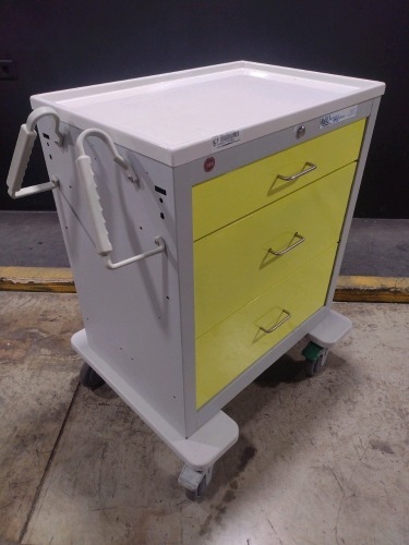 WATERLOO UNI CART SERIES CART, YELLOW, LOCKING 3-DRAWER SUPPLY CART LOCATED AT 3325 MOUNT PROSPECT RD. FRANKLIN PARK, IL 60131